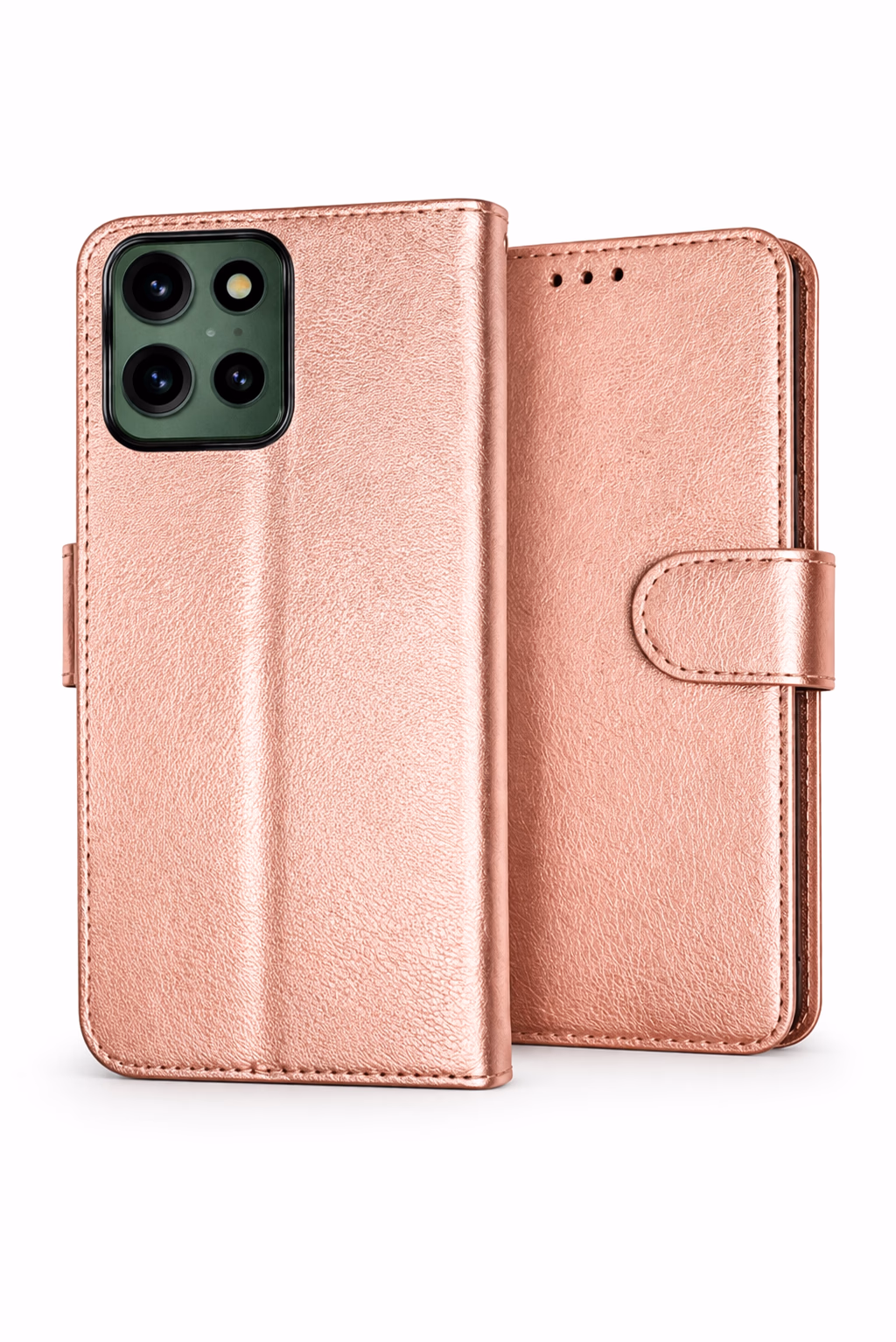 Motorola G-5G 2025 - Classic Leather Wallet - Rose Gold